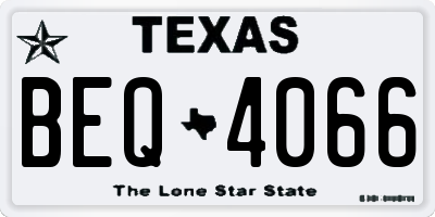 TX license plate BEQ4066