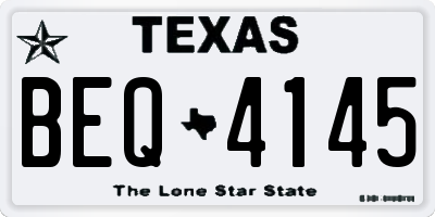 TX license plate BEQ4145