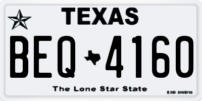 TX license plate BEQ4160