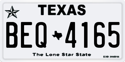 TX license plate BEQ4165
