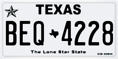 TX license plate BEQ4228