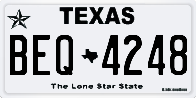 TX license plate BEQ4248