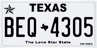 TX license plate BEQ4305