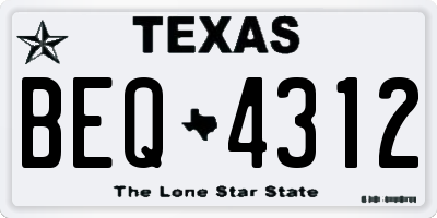 TX license plate BEQ4312