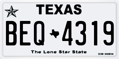 TX license plate BEQ4319
