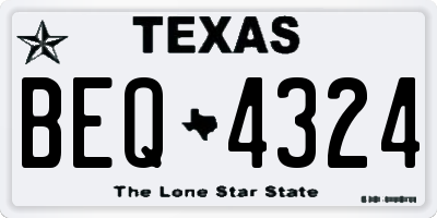 TX license plate BEQ4324