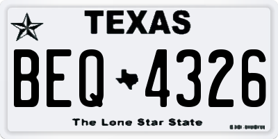 TX license plate BEQ4326