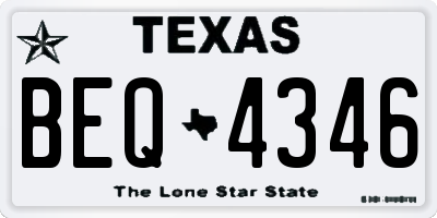 TX license plate BEQ4346