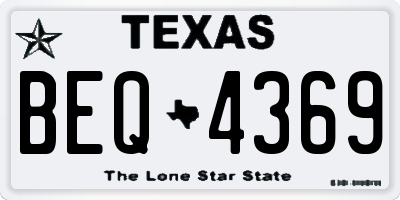 TX license plate BEQ4369