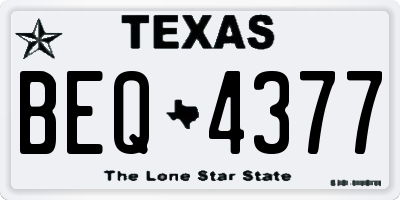 TX license plate BEQ4377