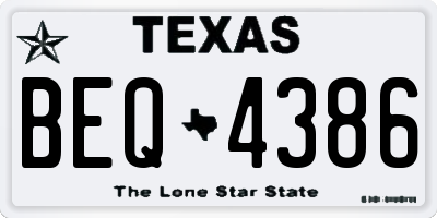 TX license plate BEQ4386