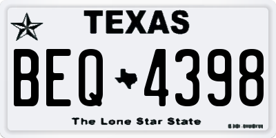 TX license plate BEQ4398