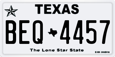 TX license plate BEQ4457