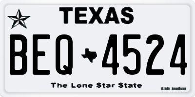 TX license plate BEQ4524