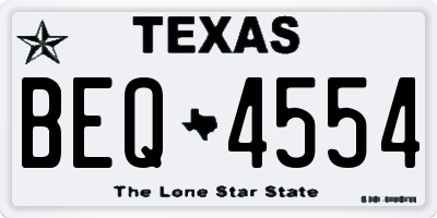 TX license plate BEQ4554