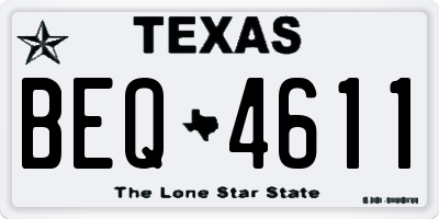 TX license plate BEQ4611