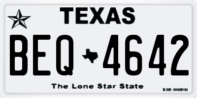 TX license plate BEQ4642
