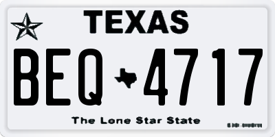 TX license plate BEQ4717