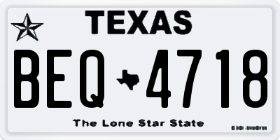 TX license plate BEQ4718