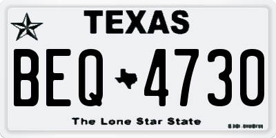 TX license plate BEQ4730