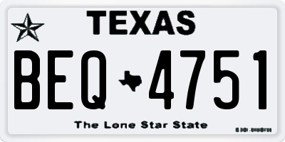 TX license plate BEQ4751