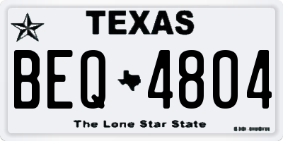 TX license plate BEQ4804