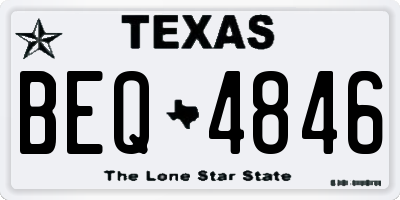 TX license plate BEQ4846