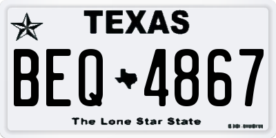 TX license plate BEQ4867