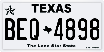TX license plate BEQ4898