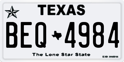 TX license plate BEQ4984