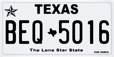 TX license plate BEQ5016