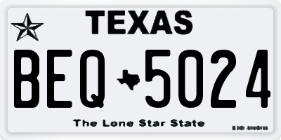 TX license plate BEQ5024