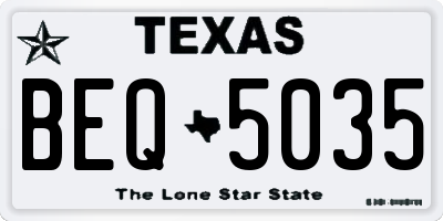 TX license plate BEQ5035