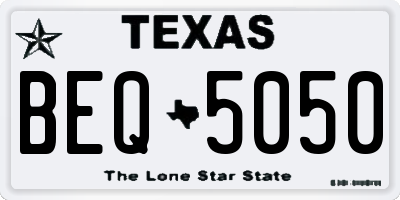 TX license plate BEQ5050