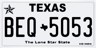 TX license plate BEQ5053