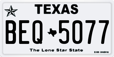 TX license plate BEQ5077