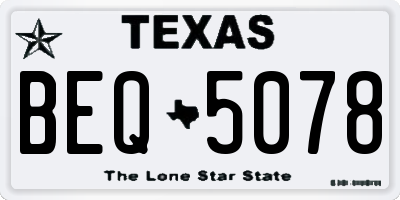 TX license plate BEQ5078
