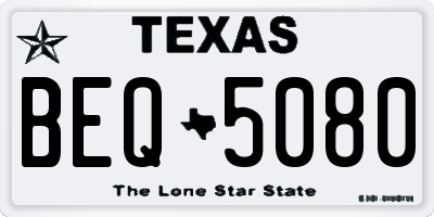 TX license plate BEQ5080