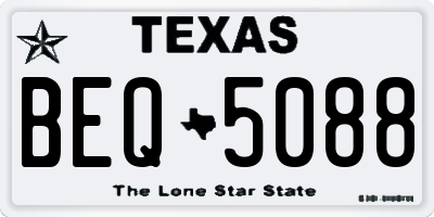 TX license plate BEQ5088