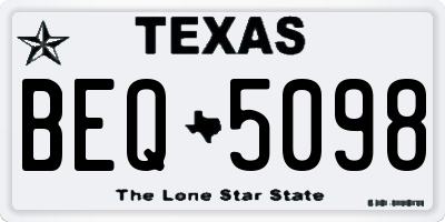 TX license plate BEQ5098