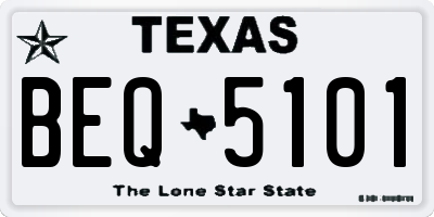 TX license plate BEQ5101