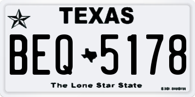 TX license plate BEQ5178
