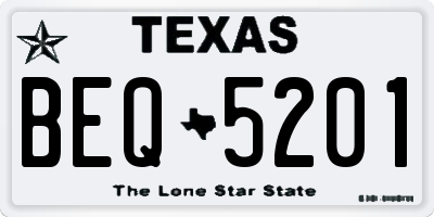 TX license plate BEQ5201