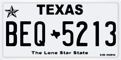 TX license plate BEQ5213