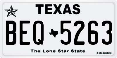 TX license plate BEQ5263