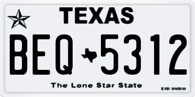 TX license plate BEQ5312