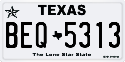 TX license plate BEQ5313