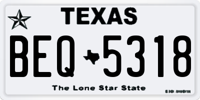 TX license plate BEQ5318