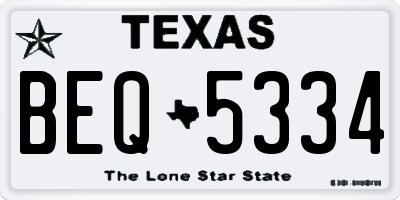 TX license plate BEQ5334