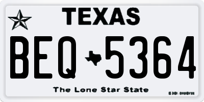 TX license plate BEQ5364